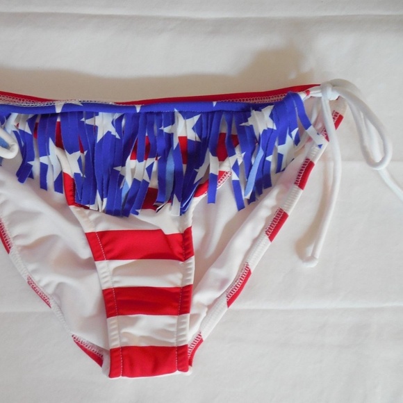 NEW VENUS USA FLAG BIKINI BOTTOMS FRINGES SIZE 12 - Picture 4 of 4